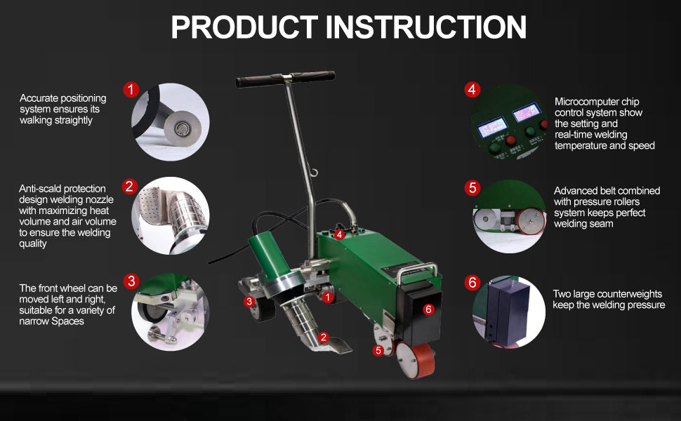 4200W Electric Plastic Welder LST-WP1 Hot Air Gun Kit Roofing Waterproofing Welding Machine for TPO PVC Heat Source From Welder