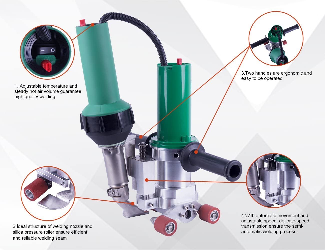 Semi-automatic roof hot air welding tool LST-TAC